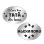 Butoni personalizati Oval Inox Argintiu Dedicatie Nume