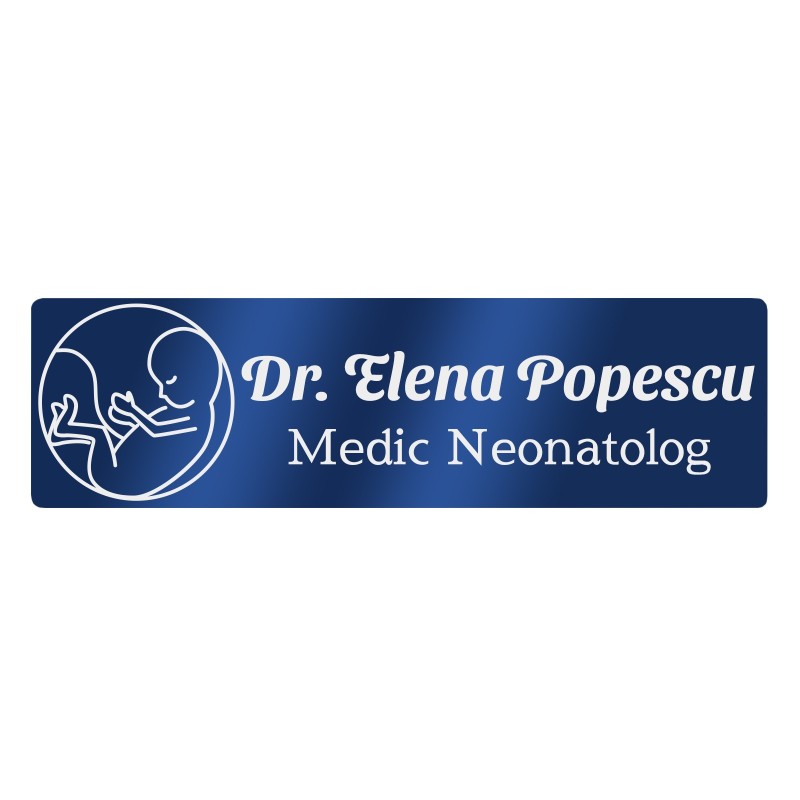                  Ecuson Personalizat Inox Albastru Nume Doctor Neonatolog
               