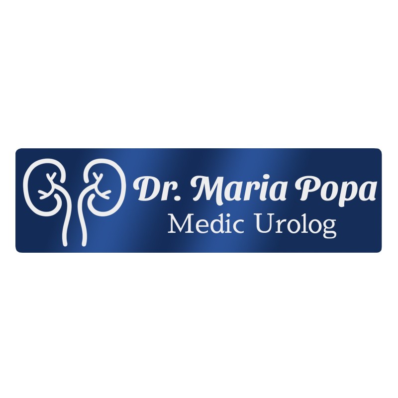                  Ecuson Personalizat Inox Albastru Nume Medic Urolog
               