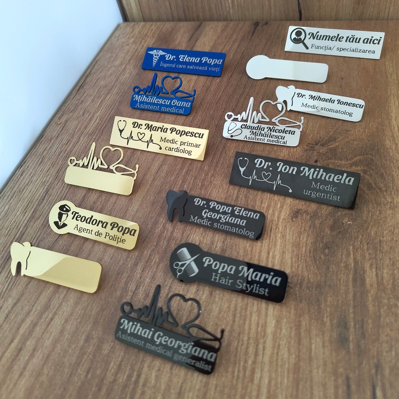                  Ecuson Personalizat Inox Albastru Nume Doctor Inger
               