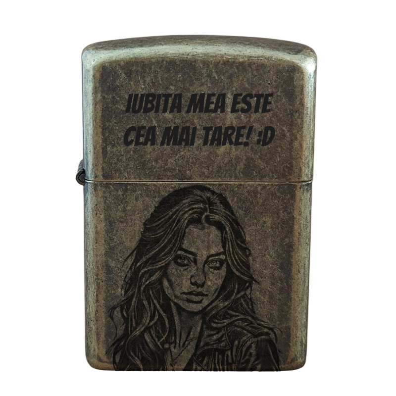 Bricheta Personalizata Inox Vintage Indragostiti Poza si Mesaj