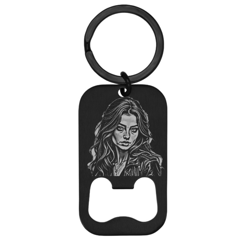 Breloc Personalizat Army Desfacator Inox Negru Poza si Mesaj