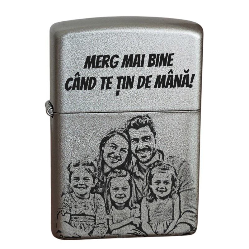                  Bricheta Personalizata Inox Gri Perlat Cadou pentru Sot
               