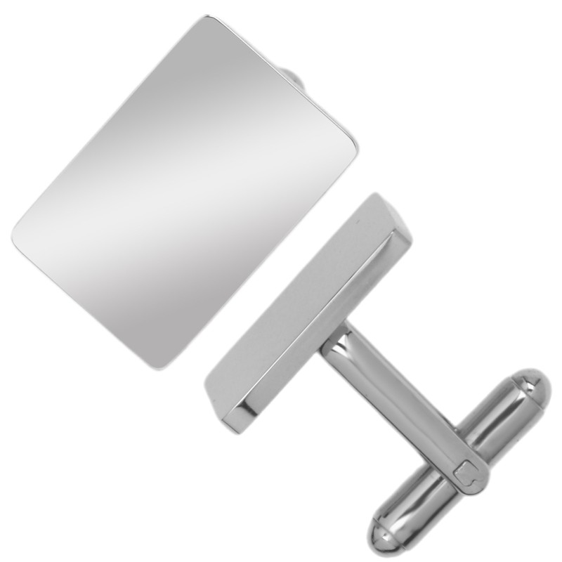 Butoni personalizati Dreptunghi Inox Argintiu Poze