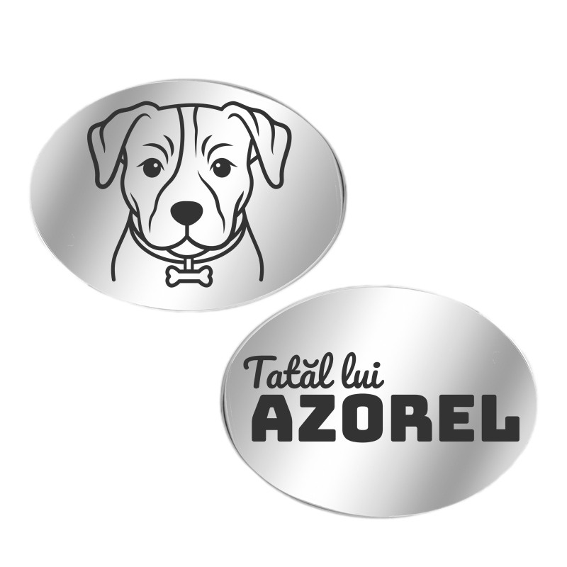 Butoni personalizati Oval Inox Argintiu Iubitor de animale