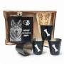 Set Cadou Pahare si Sticla de buzunar Personalizata Inox Negru Tava 200ml Poza Iubitori de animale