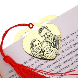 Semn de Carte Personalizat Inox Auriu Poza