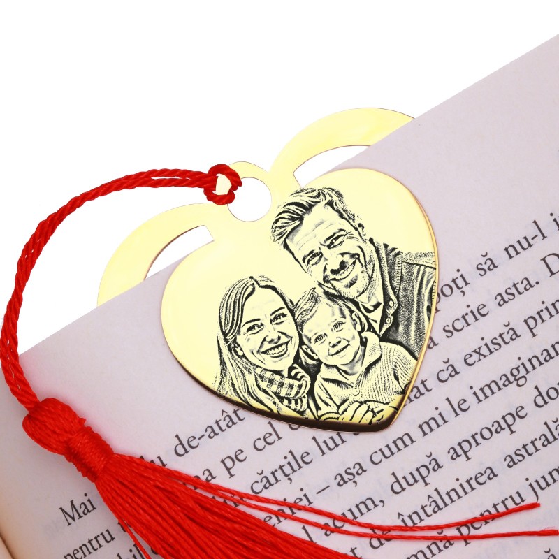                  Semn de Carte Personalizat Inox Auriu Poza
               