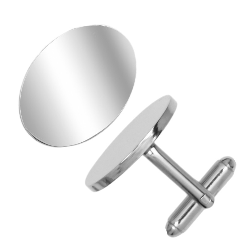                  Butoni personalizati Oval Inox Argintiu Poza si Mesaj
               