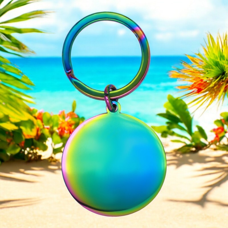                  Medalion Personalizat Banut Inox Multicolor Poza Nume Mesaj Telefon
               