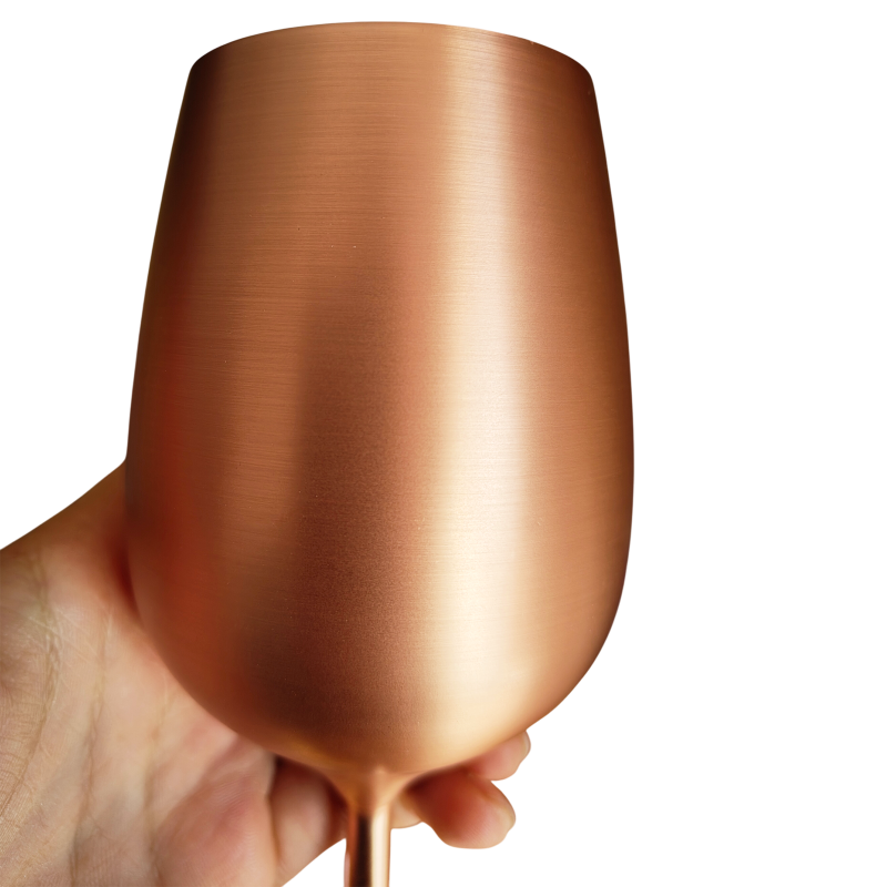 Pahar Vin Personalizat Inox Satin Rose Gold Somelier de Weekend