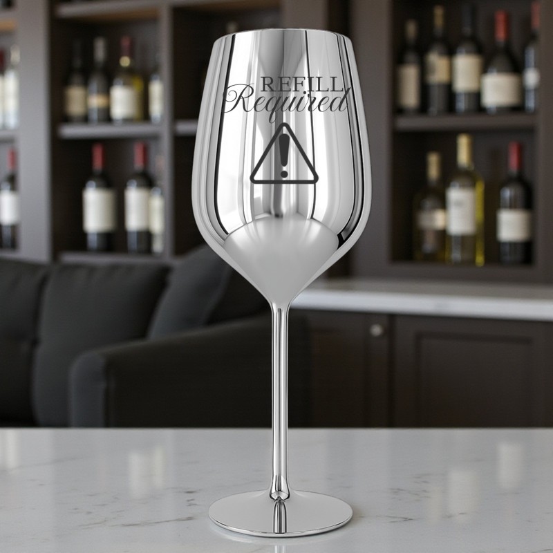 Pahar Vin Personalizat Inox Argintiu Atentie