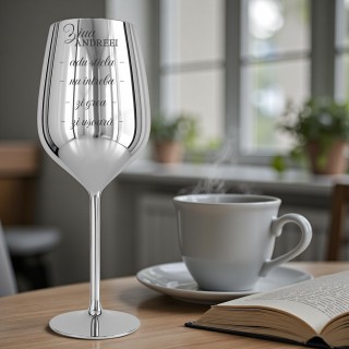 Pahar Vin Personalizat Inox Argintiu Rasfatul de seara