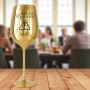 Pahar Vin Personalizat Inox Auriu Atentie