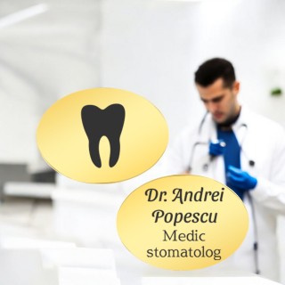 Butoni personalizati Oval Inox Auriu Doctori