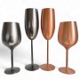 Pahar Vin Personalizat Inox Rose Gold Satin Dedicatie Motive Sarbatori