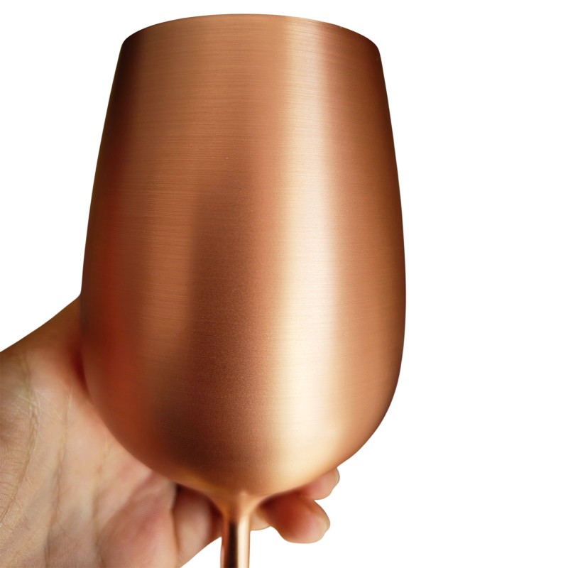 Pahar Vin Personalizat Inox Rose Gold Satin Urare Craciun