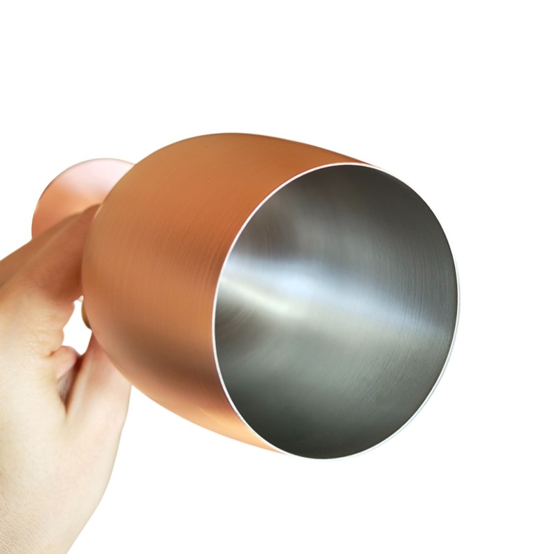                  Pahar Vin Personalizat Inox Rose Gold Satin Urare Craciun
               