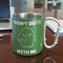 Cana cu Carabiniera Inox Verde Mat Don't Duck with Me