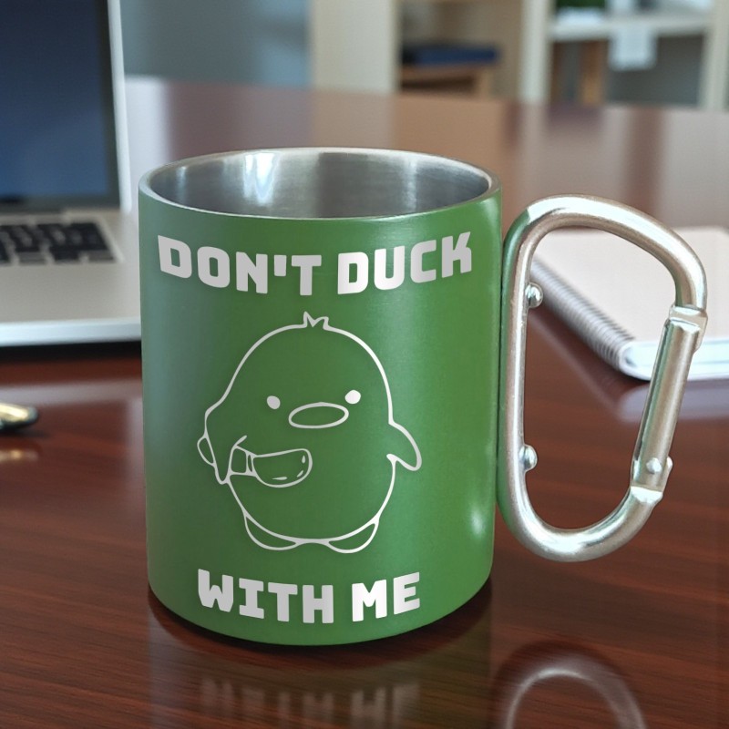 Cana cu Carabiniera Inox Verde Mat Don't Duck with Me