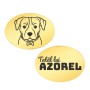 Butoni personalizati Oval Inox Auriu Iubitor de animale