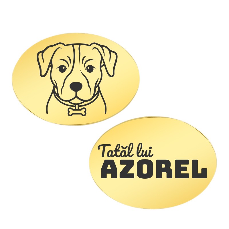 Butoni personalizati Oval Inox Auriu Iubitor de animale