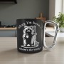 Cana cu Carabiniera Inox Negru Mat Racoon Okay I'm here Where's the Work
