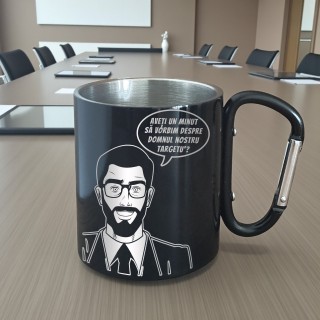 Cana cu Carabiniera Inox Negru Domnul Nostru Targetu