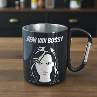 Cana cu Carabiniera Inox Negru Veni Vidi Bossy