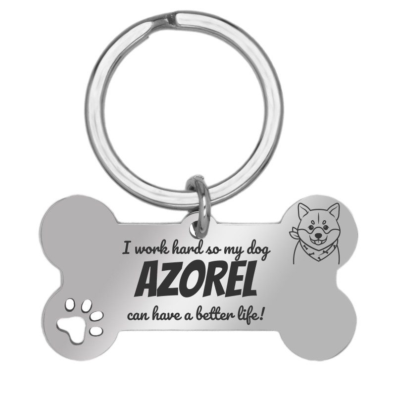 Breloc Personalizat Os Inox Argintiu My Dog