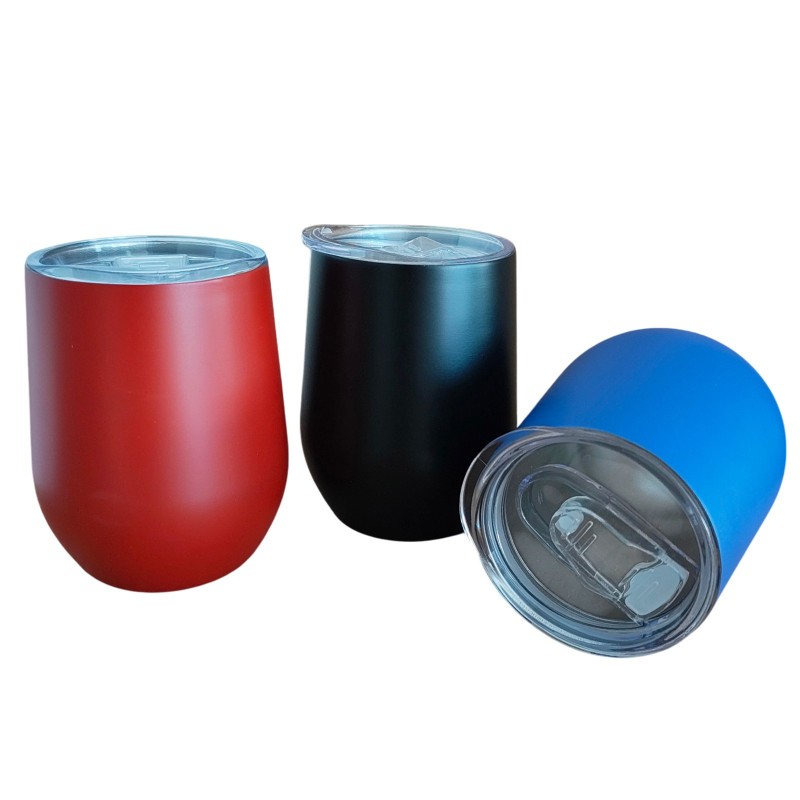 Termos Personalizat Cana de Vin cu Capac Inox Negru Mindful as F*ck
