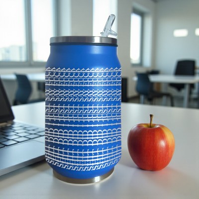 Termos Personalizat Doza cu Pai Inox Albastru Mesaj Secret S**t did I Just Say F**K