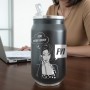 Termos Personalizat Doza cu Pai Inox Negru For Your Idiocy FYI