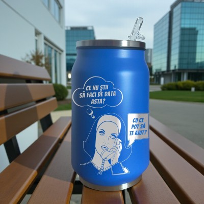Termos Personalizat Doza cu Pai Inox Albastru Cu ce pot sa te ajut? Ce nu stii sa faci de data asta?
