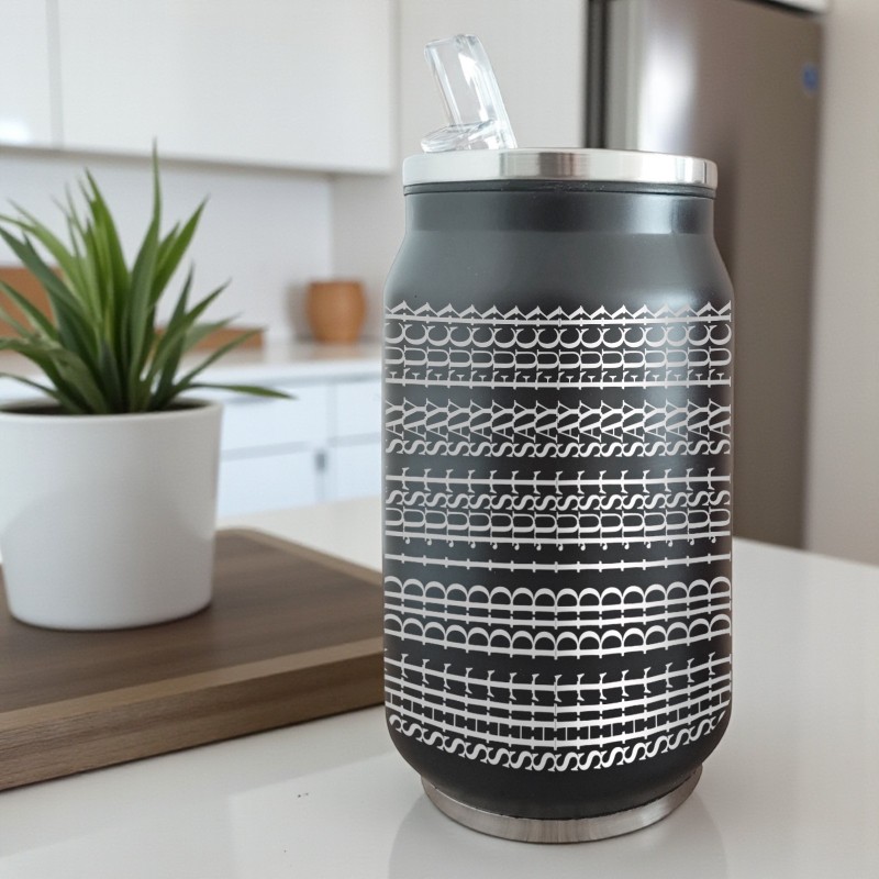 Termos Personalizat Doza cu Pai Inox Negru Mesaj Secret S**t did I just say F**k
