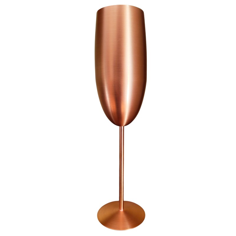 Pahar Sampanie Personalizat Inox Rose Gold Satin Espresso until Prosecco