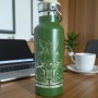 Termos Personalizat Capac Bambus Inox Verde Kaki Cascadeaza Informatia