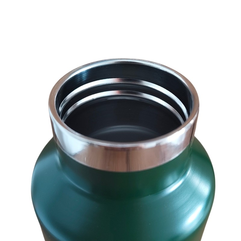 Termos Personalizat Capac Bambus Inox Verde Nenorocita de la Conta