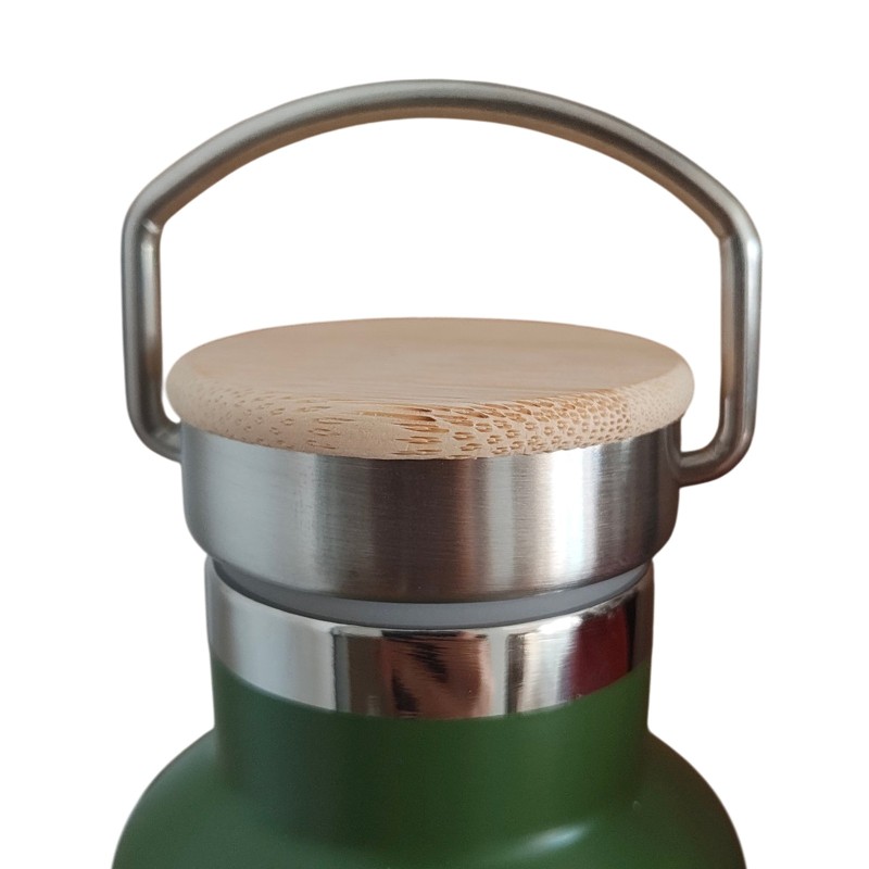                 Termos Personalizat Capac Bambus Inox Verde Kaki Nume si Mesaj Secret Do I look like I give a F*ck?
               