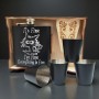 Set Cadou Pahare si Sticla de buzunar 200ml Personalizata Inox Negru Tava It's Fine I'm Fine Everything is Fine