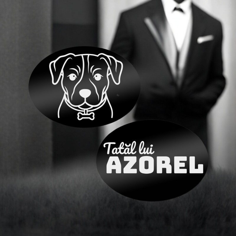 Butoni personalizati Oval Inox Negru Iubitor de animale
