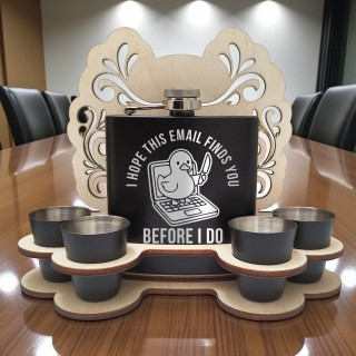 Set Cadou Pahare si Sticla de buzunar 200ml Personalizata Inox Negru Rata I hope this email finds you Before I do