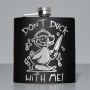 Sticla de buzunar 200ml Personalizata Inox Negru Rata Don't Duck with me