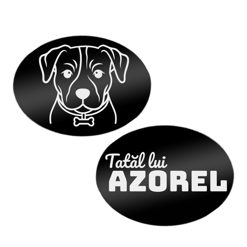 Butoni personalizati Oval Inox Negru Iubitor de animale