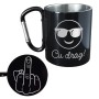 Cana cu Carabiniera Inox Negru Lucios Cu Drag + Mesaj Ascuns