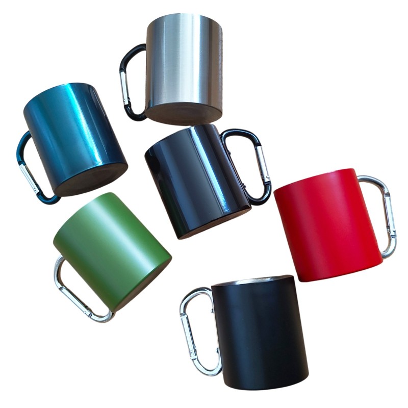                  Cana cu Carabiniera Inox Rosu Mat Cu Drag + Mesaj Ascuns
               