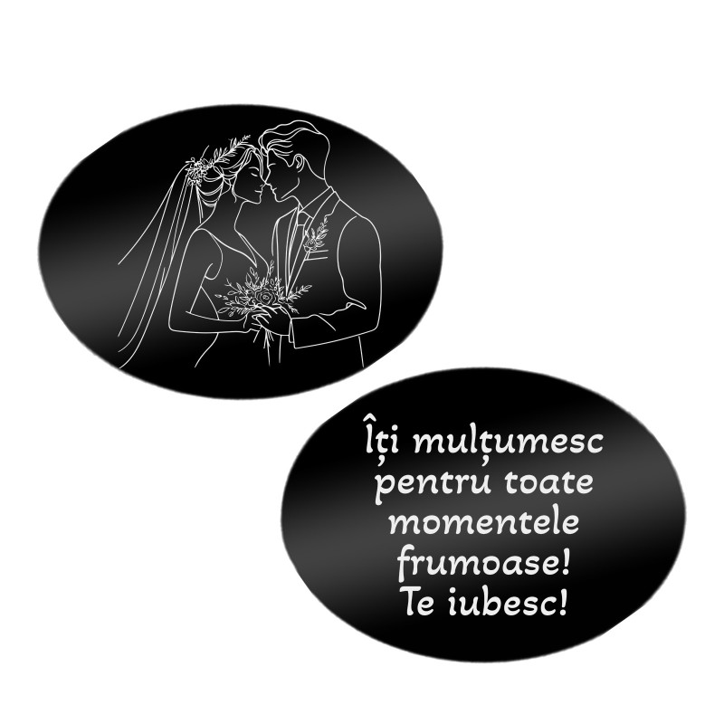                  Butoni personalizati Oval Inox Negru Eveniment
               