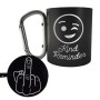 Cana cu Carabiniera Inox Negru Mat Kind Reminder  + Mesaj Ascuns