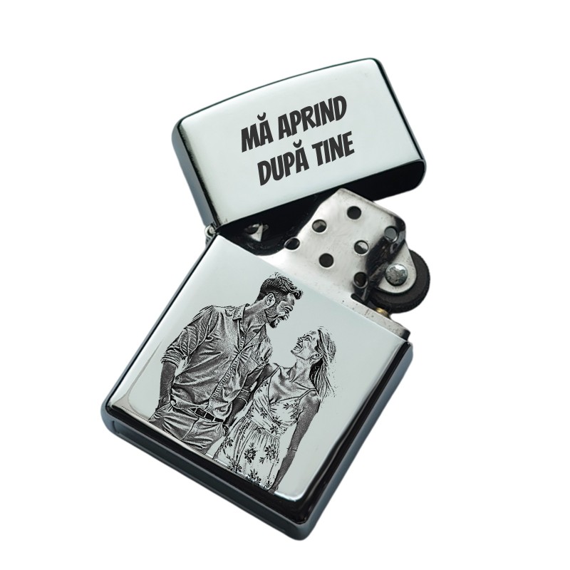 Bricheta Personalizata Inox Argintiu Cadou pentru Iubit