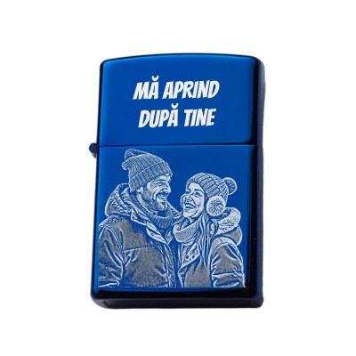 Bricheta Personalizata Inox Albastru Cadou pentru Iubit